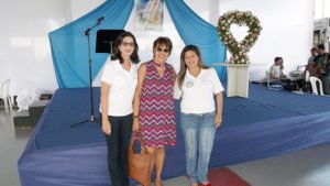 Rose Firmino do Sest Senat com as organizadoras do evento Socorro Araújo e Izabela Maria