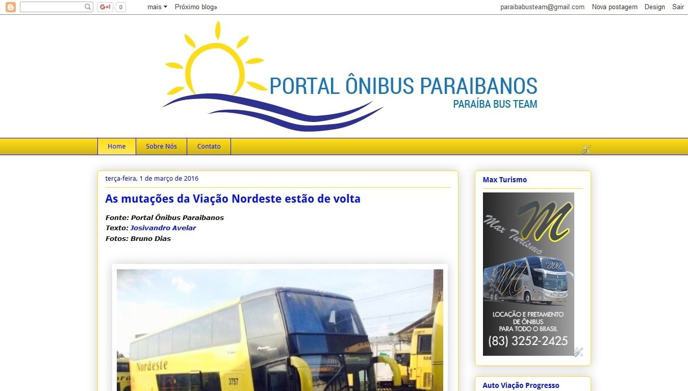 Informação no ponto e de cara nova 8 Portal Ônibus Paraibanos Blogger março de 2016