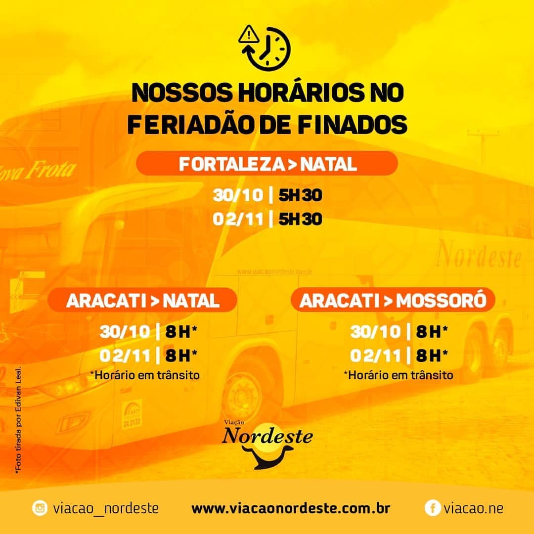 Nordeste divulga os seus horários para o feriadão 2 WhatsApp Image 2020 10 30 at 20.09.43 1