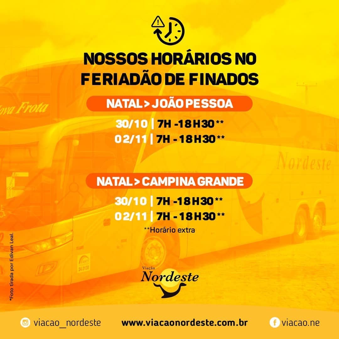 Nordeste divulga os seus horários para o feriadão 3 WhatsApp Image 2020 10 30 at 20.09.43 2