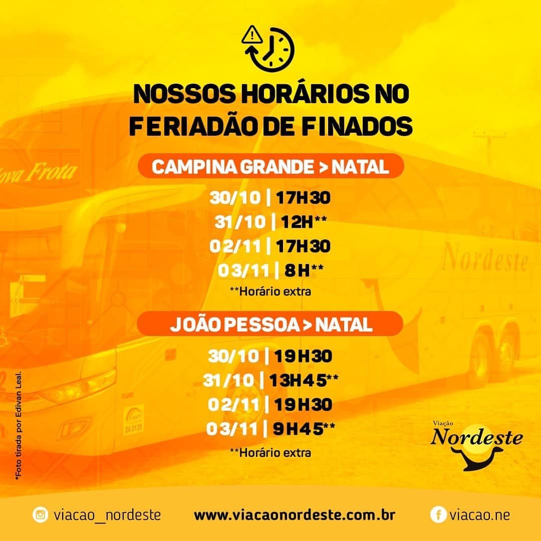 Nordeste divulga os seus horários para o feriadão 4 WhatsApp Image 2020 10 30 at 20.09.43 3