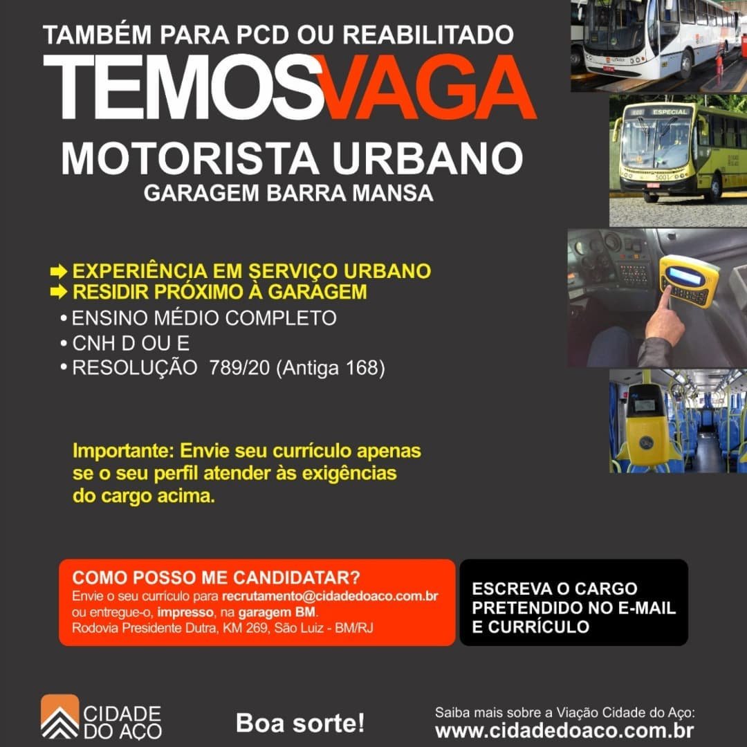 Cidade Do Aço Disponibiliza Vagas Para Motoristas De ônibus Urbano E Rodoviário - Ônibus ...