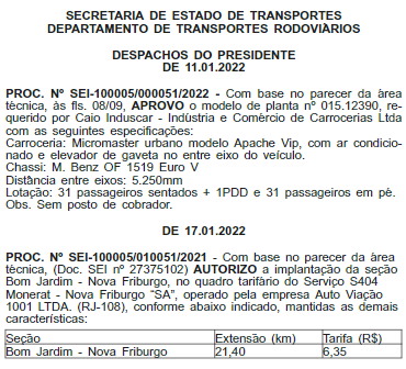 Detro-RJ aprova modelo da Caio e autoriza a implantação de seção em linha da 1001 2 2801