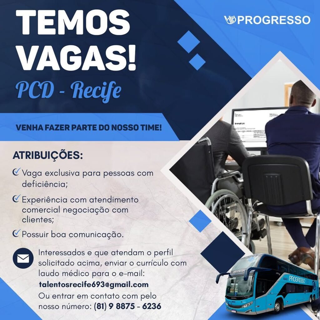 Auto Viação Progresso abre vagas de emprego em Recife e Maceió com oportunidades para PCD, motoristas e mecânicos 1 Progresso