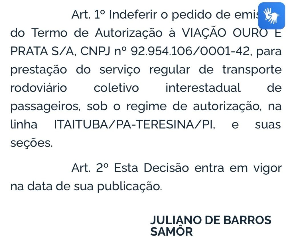 ANTT nega pedido da Viação Ouro e Prata para operar linha entre Itaituba (PA) e Teresina (PI) 2 img 5966