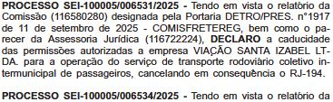 DETRO-RJ declara caducidade de nove permissões intermunicipais que já estavam inativas 2 Captura de tela 2025 10 21 104320