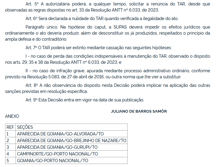 Viação Catedral recebe autorização da ANTT para operar nova linha entre Goiânia (GO) e Porto Nacional (TO) 2 ANTT