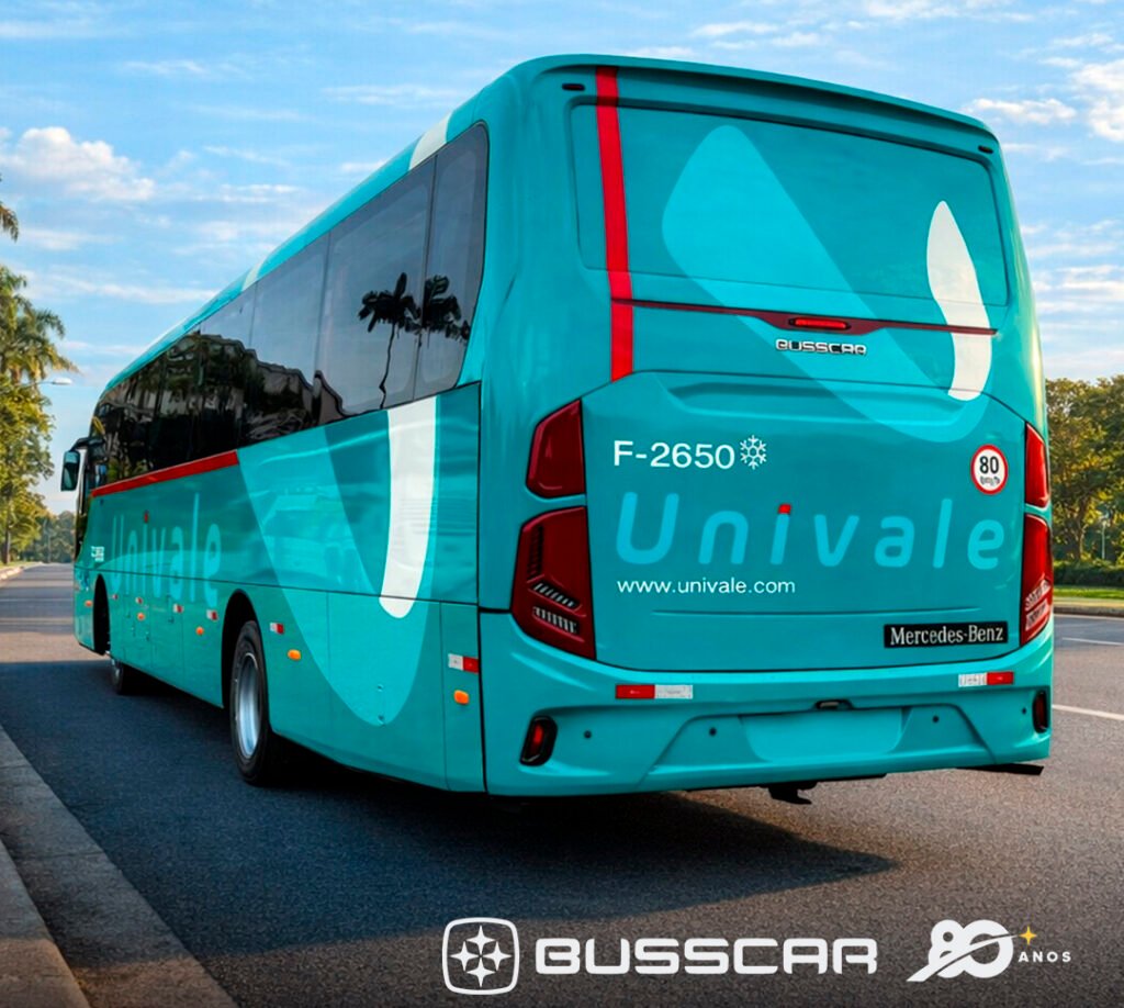 Univale incorpora 13 novos ônibus Busscar El Buss FT e reforça modernização da frota rodoviária 1 Univale