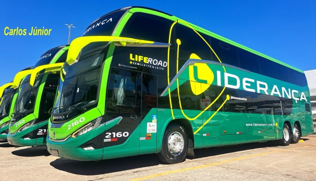 Liderança Turismo e Expresso Marly renovam frota com 15 novos ônibus Marcopolo G8 em Goiás 1 Liderança Turismo