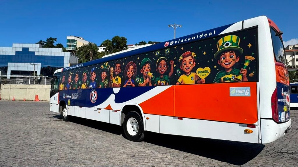 Viação Ideal coloca cinco ônibus temáticos em circulação para celebrar o clima da Copa 7 5f565438 fd4d 4909 9328 e16988f218bb