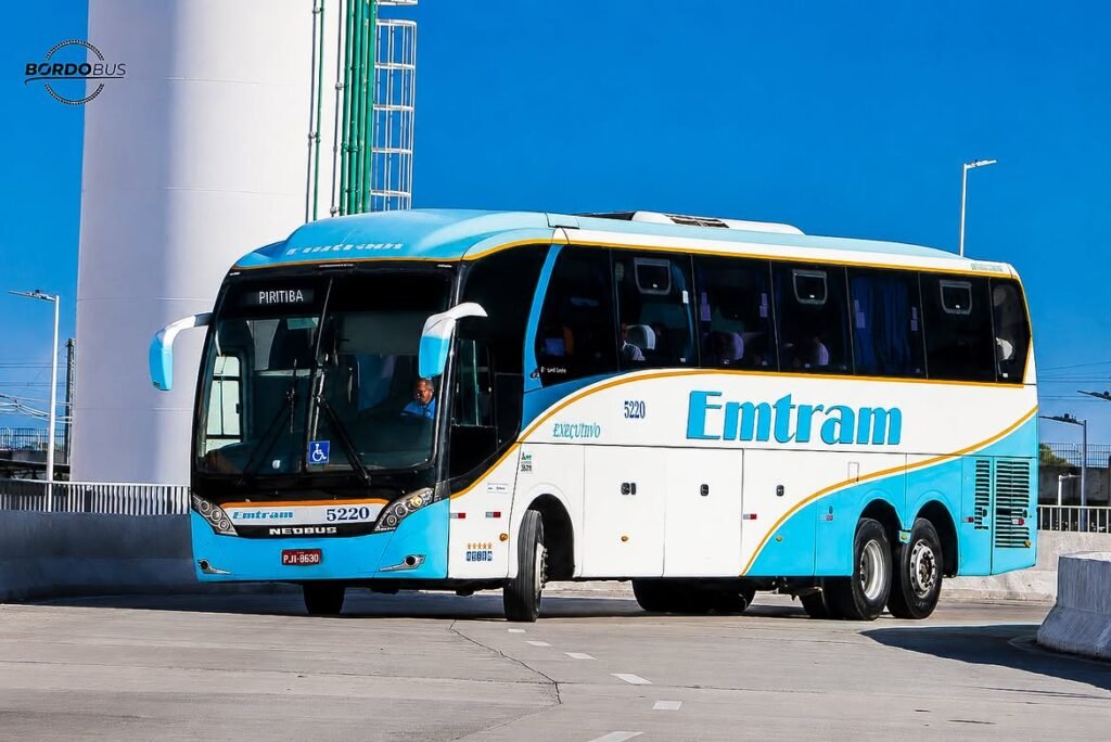 EMTRAM: há seis décadas conectando pessoas, encurtando distâncias e fortalecendo o transporte rodoviário brasileiro 3 EMTRAM Neobus New Road 380 N10 Mercedes Benz O500RSD E5 Salvador BA x Paraguacu BA Siga o BO