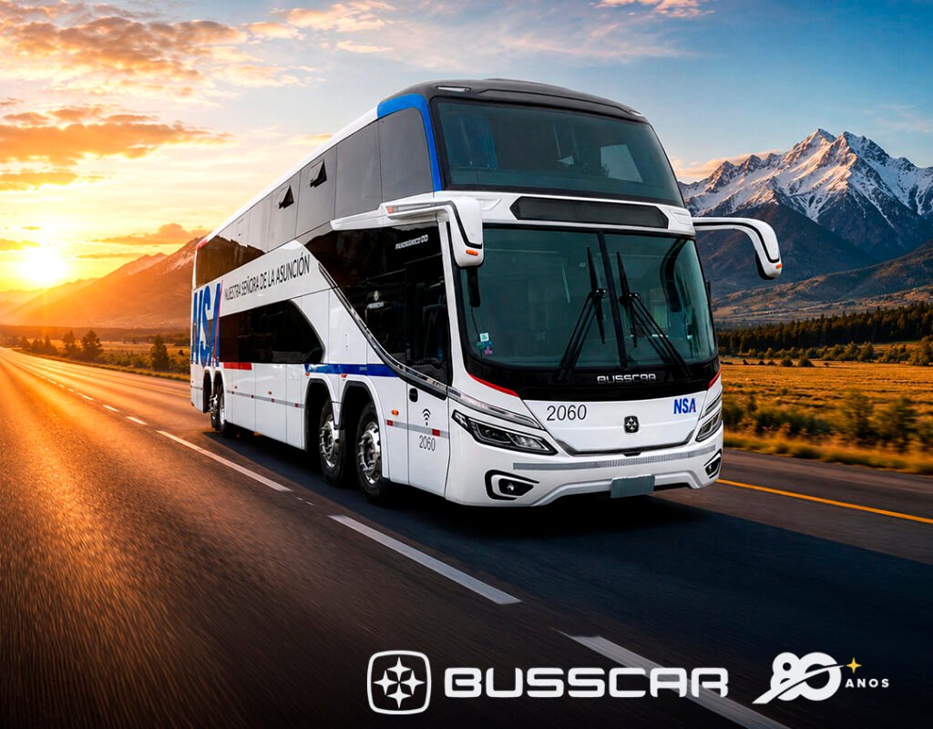 Busscar entrega primeiros Panorâmico DD NB1 para a NSA e reforça presença no mercado paraguaio 7 Busscar