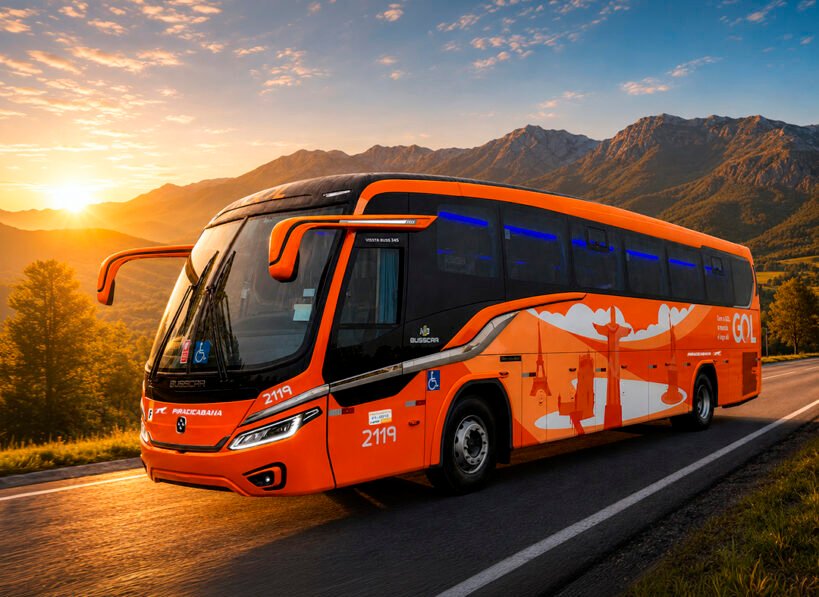 BUSSCAR entrega sete Vissta Buss 345 NB1 para transporte das tripulações da GOL entre aeroportos e hotéis
