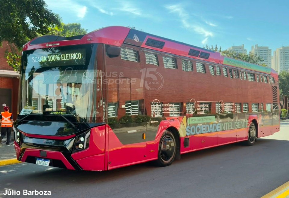 Castrosua Nelec com chassi elétrico Scania C300E transforma fábrica da Scania em laboratório vivo da eletromobilidade no Brasil