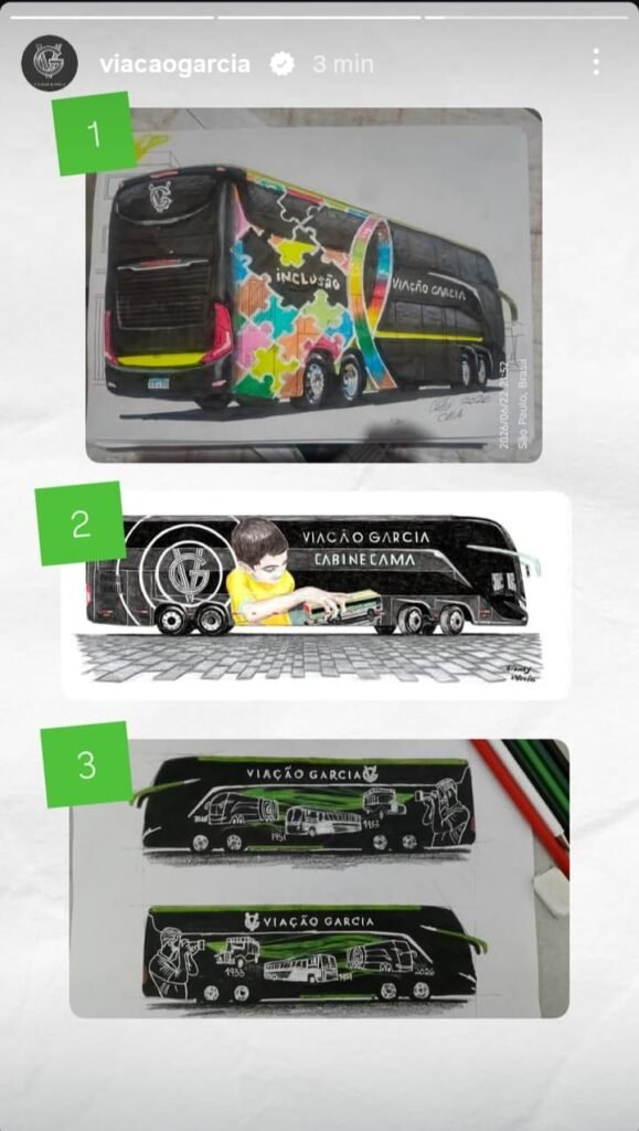 Busólogo vence concurso da Viação Garcia e terá desenho aplicado em ônibus Double Decker da empresa 2 Viação Garcia
