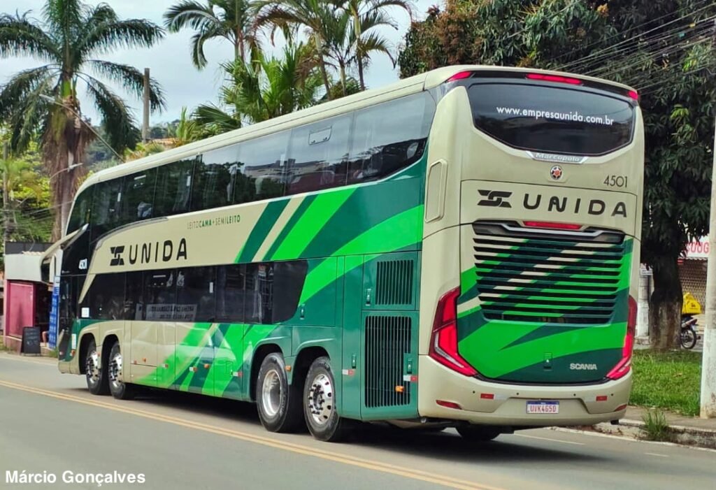 Marcopolo Paradiso G8 1800 DD da Empresa Unida em testes nas linhas intermunicipais de Minas Gerais